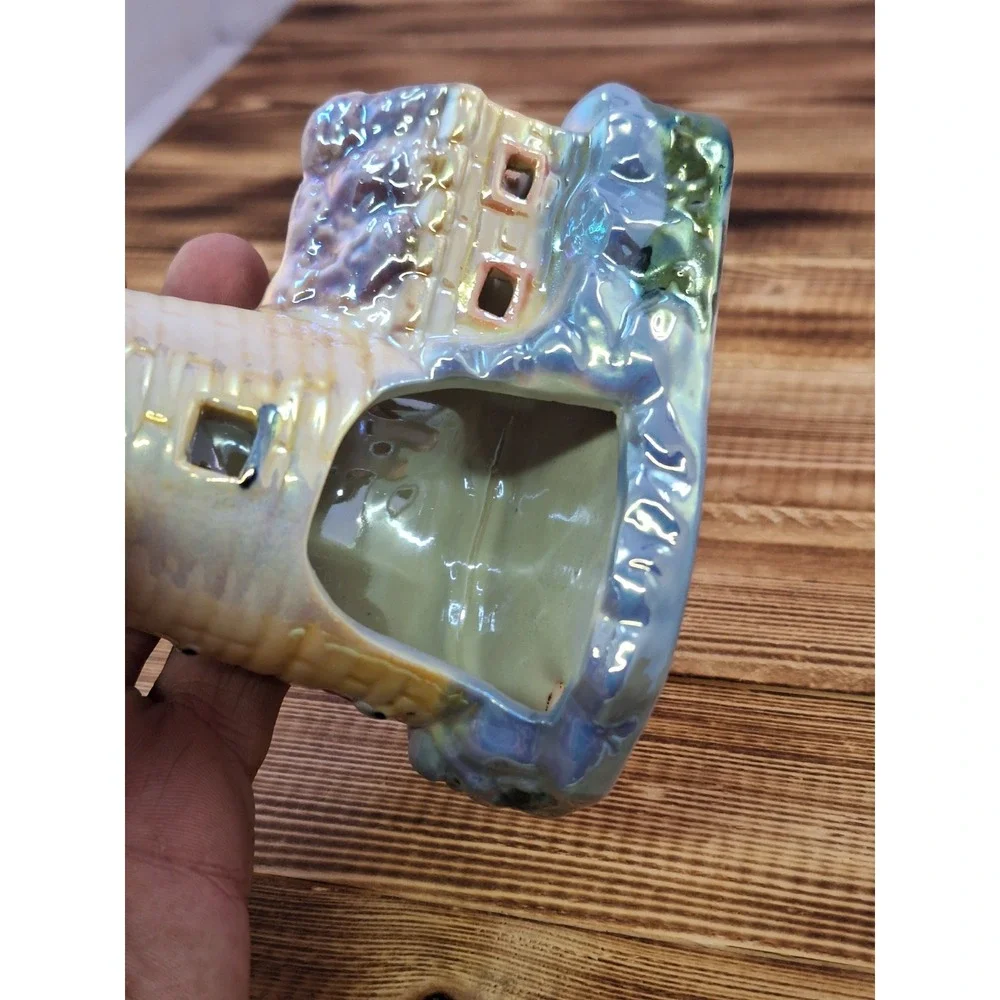 Vintage Iridescent Lighthouse Tea Light Candle Holder Bermuda Shiny Colorful‎ 7